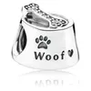 Tout bijou authentique 925 Sterling Silver perles de chien Bowl Charm s'adapte aux bracelets de style pandore européen