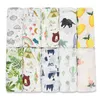 Decken Pucken 120x120CM 70% Bambusfaser 30% Baumwolle Baby Swaddle Born Musselin Decke Weiche atmungsaktive Gaze für Kleinkinder Badetuch WarpBlanke