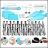 Baking Pastry Tools Bakeware Kitchen Dining Bar Home Garden 62Pcs Cake Decorating Nozzle Sets Diy Bag Cream Dhset