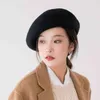 17 kolorów jesienna zimowa kapelusz wełna gruba berets francuska artysta beret kobiet malarz hat dziewczęta beretów żeńska ciepłe czapki czapki J220722