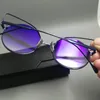 نظارات أعلى العلامة التجارية القط العين المرأة تصميم لوني إطار معدني مرآة نظارات الشمس خمر بدون شفة التدرج للإناث