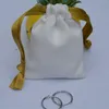 Custom White Suede Gift Bags Gold Ribbon 7x9cm 8x10cm 9x12cm 10x15cm 13x17cm pack 50 Party Candy Sack Cosmetic Jewelry Logo Flannel Packaging Pouches