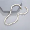 Man-gemaakte 8mm parel kralen eenvoudige hangende kettingen voor vrouwen meisje trouwfeest club decor mode sieraden