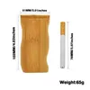 Naturalny bambusowy Dugout Wood Palenia Case 2 Styl z 78mm Metal lub Ceramiczny Jeden Hitter Bat Pipe Filters Filtry Palenie Akcesoria