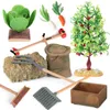 Accessori per la decorazione della casa Albero da frutto Attrezzi agricoli Modelli di casa Giardino Paesaggio Scenario Action figure in miniatura Giocattoli per bambini 220621