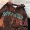 Kvinnors hoodies tröjor zip upp hoodie y2k strass skelettkvinna goth tröja sportrock pullover gotisk långärmad överdimensionerad j