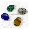 Arts And Crafts Arts Gifts Home Garden 18X25Mm Natural Crystal Stone Charms Oval Green Rose Quartz Pendants Gold Edge Tren Dhdsl