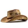 Été fait à la main naturel femmes chapeaux de soleil hommes cowboy chapeau de paille filles Vintage plage Panama chapeaux Chapeu Feminino Fedoras Jazz casquette