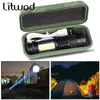 Nowy projekt EST XP-G Q5 Wbudowany bateria USB Ładowanie latarka Zespół Led Waterproof Waterproof Waterproof Tactic Torch Lampa LED Litwod