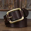 Gordels voor trendy luxe merken voor heren Koreaanse versie Simple Fashion Leather Retro Copper Buckle Distressed Tooling Jeans Beltbelts