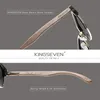 Kingseven ręcznie robiony czarny orzech drewniany okulary przeciwsłoneczne mężczyźni spolaryzowani Uv400 Ochrona pół-rusza Retro Kobiety 220511
