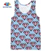 SONSPEE 3D Imprimer Beaucoup de Diamants Brillant Art Femmes Hommes Débardeurs Casual Fitness Drôle Musculation Gym Muscle Sans Manches Chemise Gilet 220627