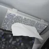 Crystal Car Tissue Box for Sun Visor Auto Hanging Diamond Sunshade Case Accessories Y200328