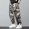 Bolsos laterais de marca Cargo Harém Pants homens Casuais jogadores quadris calças pop masculino Camuflagem 8xl calça de rua Men 220509