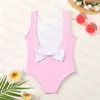 Designer Kid Swimwear Strawberry Print Bathing Suit Girl Swim One Piece Swimsuit Summer Children Letter Swimwear