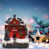 Christmas Decorations House Gift Exquisite Luminous Resin Snowing Cottage Festival LED Light Xmas Year DecorationsChristmas