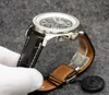 B05 49mm de relógio unitário de cronógrafo Movimento de quartzo prata case limitada dial preto 50th anniversary assista strape de couro para homens relógios de pulso