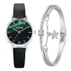 Wristwatches Women Bracelet Watches Set GAIETY Brand Simple Design Green Dial Leather Ladies Casual Dress Clock Quartz WatchWristwatches