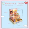 CUTEBEE DIY Dollhouse Miniatura Kit De Madeira Roombox Doll House com Móveis Casa Brinquedos para Crianças Presente de Natal QT31 AA220325