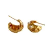 Studstrukturerad oregelbunden sötvatten pärlörhängen för kvinnor mässing guldcirkel geometriskt örhänge uttalande juvelystud dale22 farl22