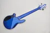 6 Strings Fretless Blue Electric Bass Guitar with Rosewood Fretboard