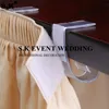Дешевая цена регулируемая большая пластиковая юбка для стола зажигание банкетная скатерть зажима для банкетной свадьбы 201007