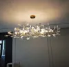 Modern LED-ljuskronor Lampor för köket Vardagsrum Ljuskrona Belysning Ny Hängande Lampa Vit Keramik Ginkgo Tree Leaf Light