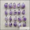 Arts And Crafts Natural Stone Amethyst Crystal Irregar Shape Charms Pendant For Jewelry Making B Sports2010 Drop Delive Dhr9U