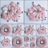 Charms Jewelry Findings Components Natural Stone Long Drop Shape Rose Quartz Pendants Chakras Gem Fit Earrings Dh7Wa