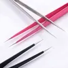 NXY Nail Gel Tweezers with Silicone Pressing Head for Sticker Rhinestones Picker Straight Curved Manicuree Art Tool Stainless Steel 0328