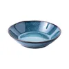 7.5 Calowy Sydney Blue Nieregularna płyta sztuki Strona główna Europejski Ceramiczny Ryż Dish Ins Retro Style Płytkie Miska Deep 220307