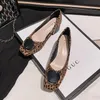 Dress Shoes Plus Size 35-43 Women Leopard Print Chunky Heel Pumps Med Square Toe Fashion Buckle Office Lady Leather Slip On ShoesDress