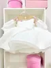 Fleur blanche robes de demoiselle d'honneur grand arc Organza à manches longues petites filles robe de mariée Communion Pageant robes d'anniversaire