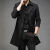 Thoshine Brand Spring Autumn Men Trench Coats Long Superior Quality Male Fashion Jackets Smart Casual Plus Size 6XL L220725