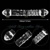 NXY Anal Toys Transparent Crystal Glass Vagina Massager Dual Head Enorm Dildo Ass Plug G Spot Stimulation Sex Toy för par Masturbator 220510