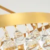 Nordic Bulb Crystal lampa LED żyrandol złote metalowe oświetlenie okrągłe luksusowe lampy wiszące do salonu do jadalni sypialnia