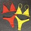 Kızlar Bikini Set Seksi Brezilyalı Mayo Küçük Kupası Yüksek Kesim Stil Plaj Biquini Katı Siyah / Beyaz Mikro Mayo Tanga Bikinis 220408