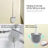 Portable Silicone Brush Head Toilet Brushes Leak-Proof Base Convenient Sanitary Storage Cover Toilet Cleaning Brushs Wall-Mounted