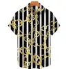 Herrens avslappnade skjortor Summer 3D-kedja Print Hawaiian skjorta harajuku retro överdimensionerad kortärmad 5xl hip-hop gata all-match topp fashionmen '