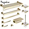 Bathroom Accessories Hardware Kit Matt Black Toilet Paper Holder Towel Bar Luxury Gold Wall Mount Stainless Steel Clothe Hook 220812