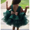 Abiti da ragazza Toddler Baby 1 ° compleanno Battesimo per ragazze Green Christmas Backless Princess Party Tutu Gown Bow Costume da cerimonia per bambiniGirl's