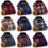 T-shirts pour hommes Automne Hiver Hommes Chemise Chaude Épaisse Polaire Doublée Plaid Chemises À Manches Longues Mode Doux Confortable Flanelle Robe MY203Men's