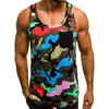 Herentanktops zwarte t shirts heren lente zomer top casual strand camouflage o nek bedrukte compressie mannen lange slevemen's