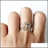 حلقات الكتلة خطاب المجوهرات Sier Band Finger for Women Girl Party Gift Wholesale 0012WH Drop Delivery 2021 Micwx