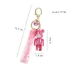 Dreidimensionaler gewalttätiger Bär-Spielzeug-Schlüsselanhänger aus Cartoon-Acryl mit farbigem Schlüsselband. Niedlicher zweifarbiger Düsterbär-Auto-Schlüsselanhänger, Taschen-Ornament