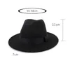 Vintage Fedora Men Wool Wide Brim Top Hat Witner Autumn for Woman Chapeau Black Church Hat Bowler Ladies women's Jazz Hats 220506