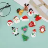 Party Decoration 10pcs Christmas Snowman Resin Flatback Cabochon Art Supply Charm Craft DIY Hair Bow Center For Xmas Navidad