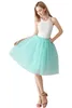 Women Girls Double Layers Solid Color Short Skirt Tulle Petticoats Elastic Waistband A Line Underskirt Crinolines Wedding Dress Party Wear CPA1697 C0523
