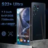 2022 Smartphone a vendita a caldo S22 Ultra 5G 7.3 Incell Real Perforato Schermo 8 GB 512 GB 6800MAH Cover posteriore a gradiente elettroplato 3D