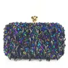 Evening Bags Doulbe Diamond Clutch Bag Sequin Beading Embroidery Women Wedding Chain Shoulder Party Luxury HandbagEvening